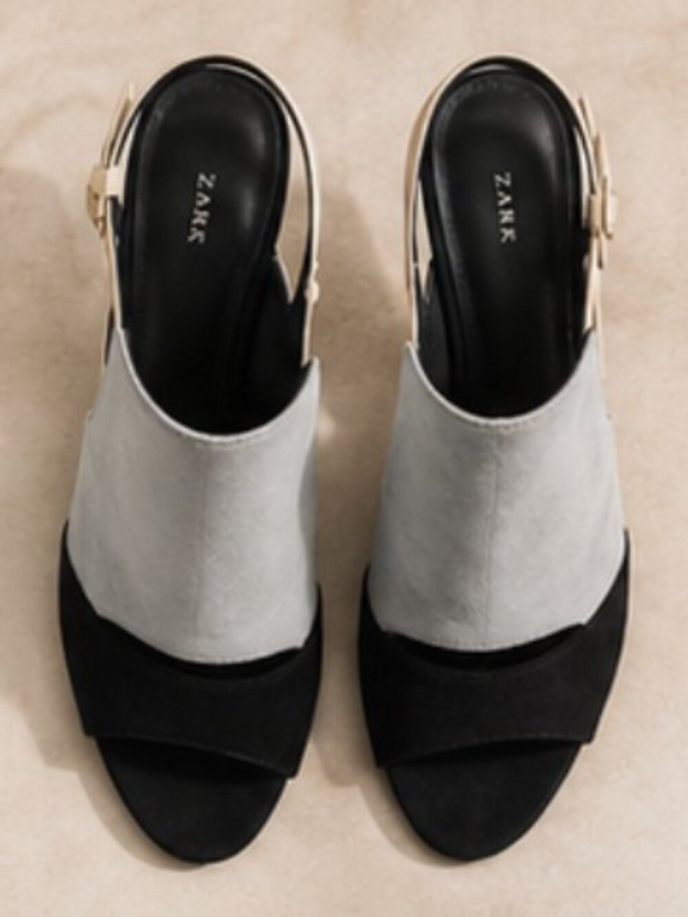 ZARA Two-Tone Slingback Heels – Modern Elegance Collection Size 10